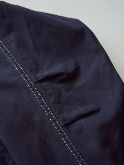 【SIZE L】OXER Cotton Detachable Hood Fireman-Hook  Coat / Navy
