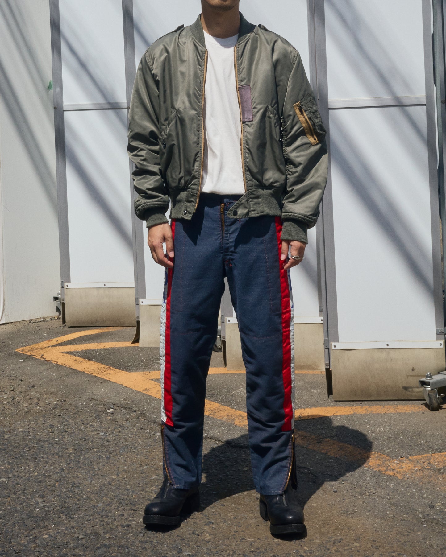 ~70s HONDA Motocross Racing Denim Pants / Painted Outseam Stripe
