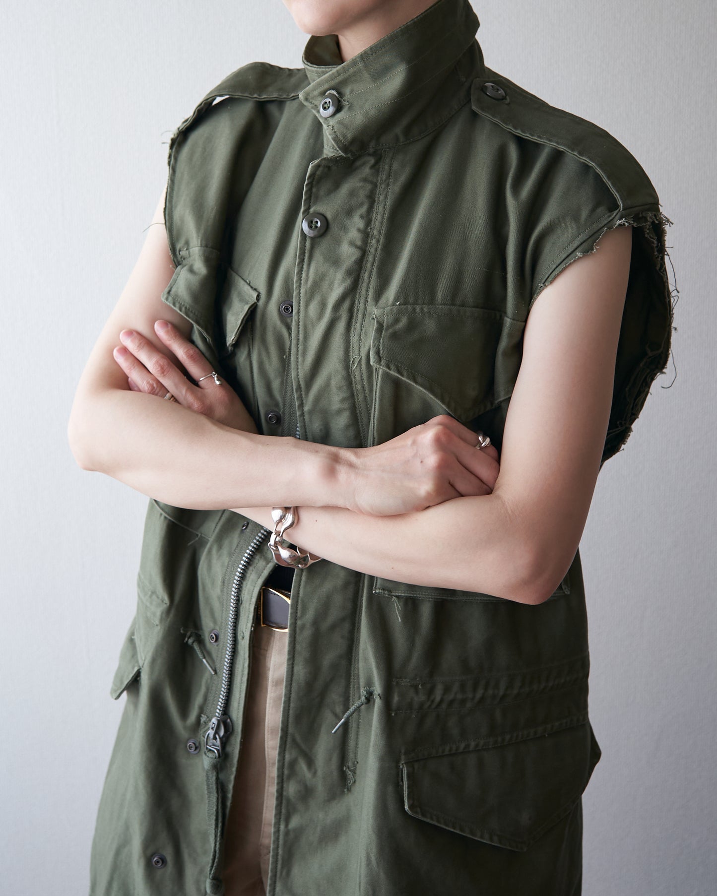 60s US ARMY M-51 Field Jacket Custom Vest / OG-107 Olive