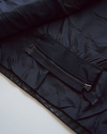 【SIZE S-M】80-90s HEIN GERICKE Colorblock Leather Racing Jacket / Black Orange