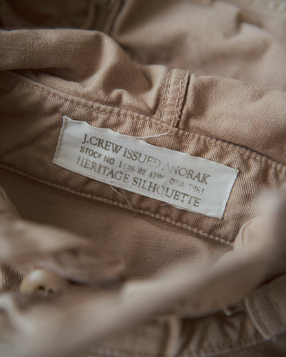 【Size S】2000s J.CREW Heritage Silhouette Cotton Twill Anorak / Faded Beige