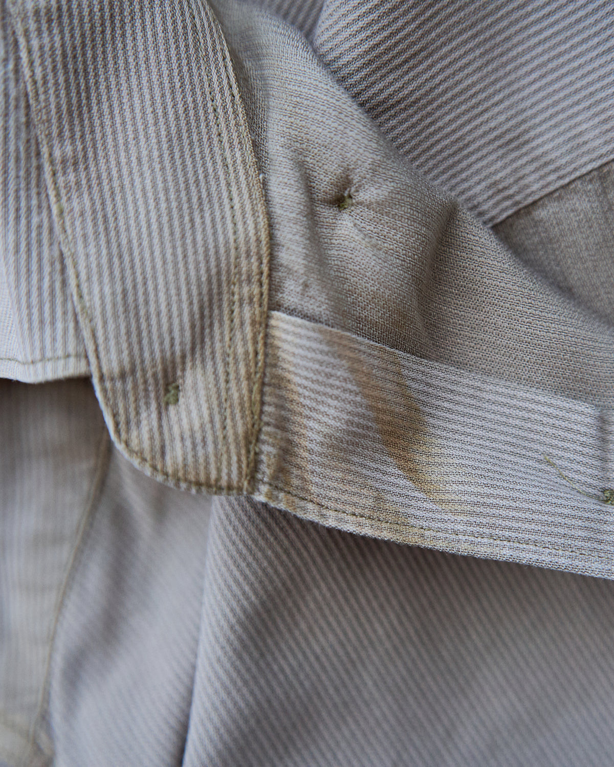 【SIZE L】-00s ERMENEGILDO ZEGNA Cotton Rayon Hairline-Striped Shirt / Beige