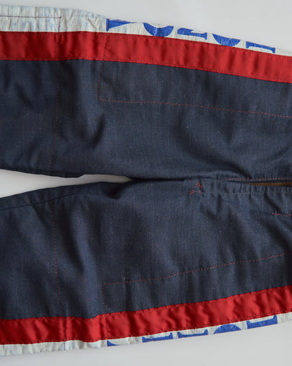 【Size S】70s-80s HONDA Motocross Racing Denim Pants / Painted Outseam Stripe
