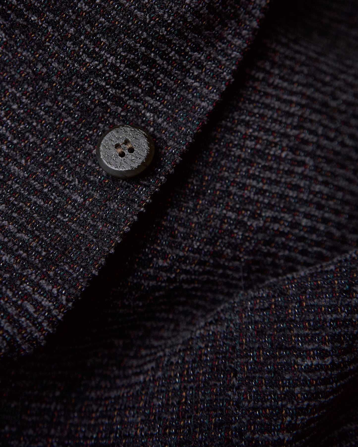 90s JHANE BARNES Wool/Linen Textured boucle Jacket / Black