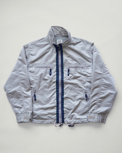 【SIZE M-L】90s-00s GAP Silver Nylon Multi-Pocket Utility Jacket
