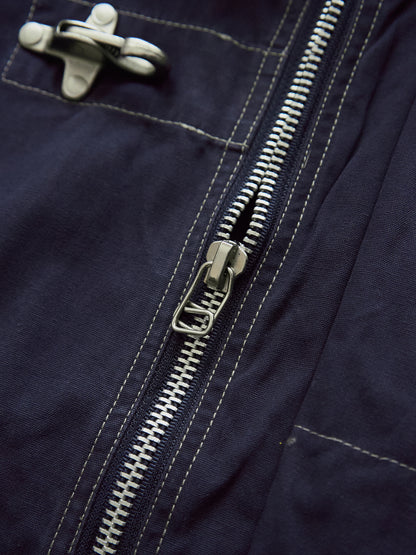 【SIZE L】OXER Cotton Detachable Hood Fireman-Hook  Coat / Navy