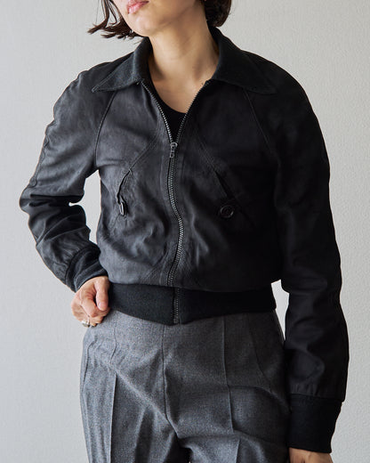 【SIZE XS】ITALIAN SUEDE SHORT BLOUSON / Black