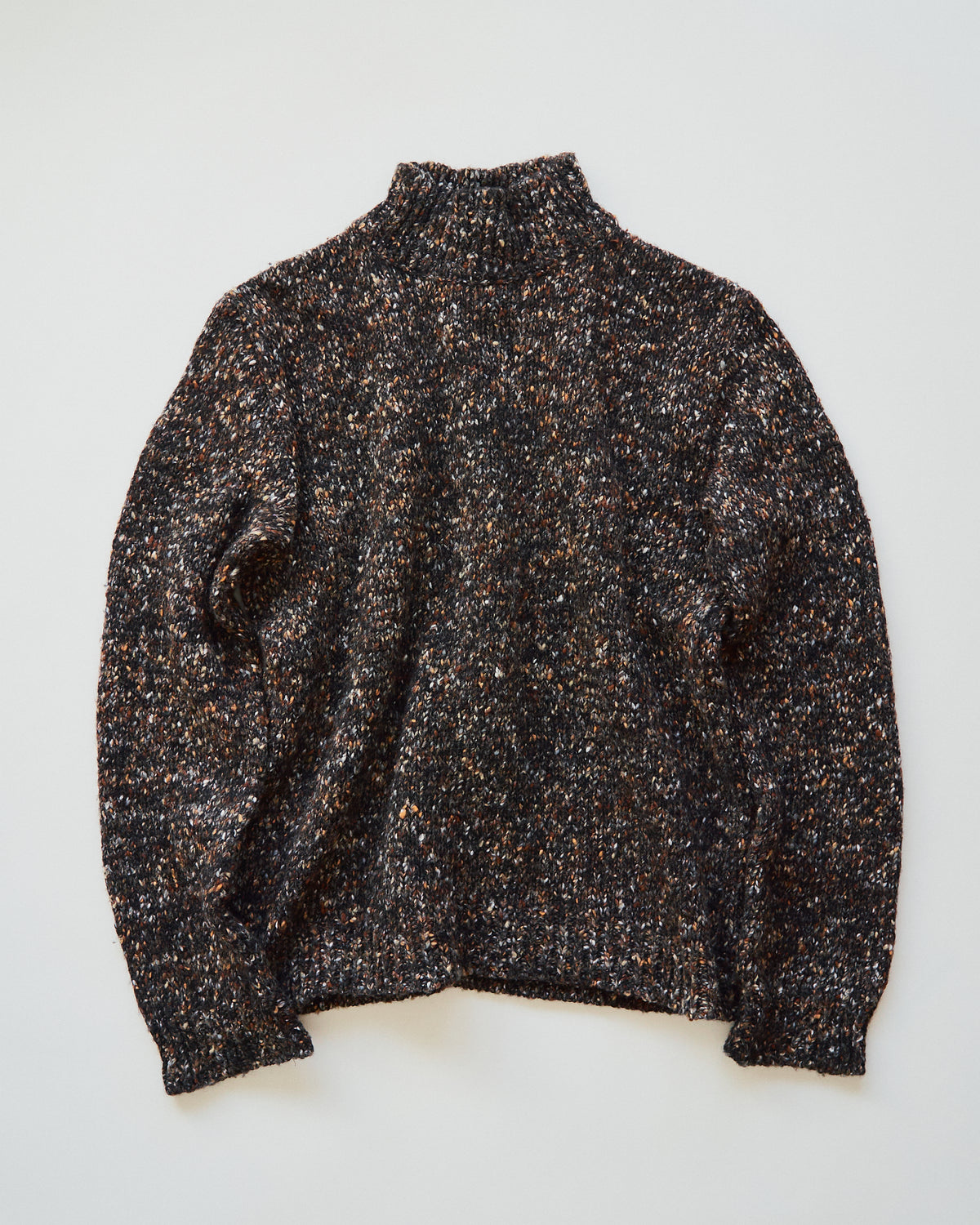 【SIZE S-M】90s agnès b. homme  Nep Melange Mock Neck Sweater / Charcoal
