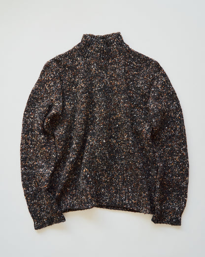 【SIZE S-M】90s agnès b. homme  Nep Melange Mock Neck Sweater / Charcoal