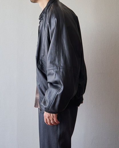 【Size M】80s-90s GIMO’S Lambskin Leather Raglan Sleeve Blouson / Black