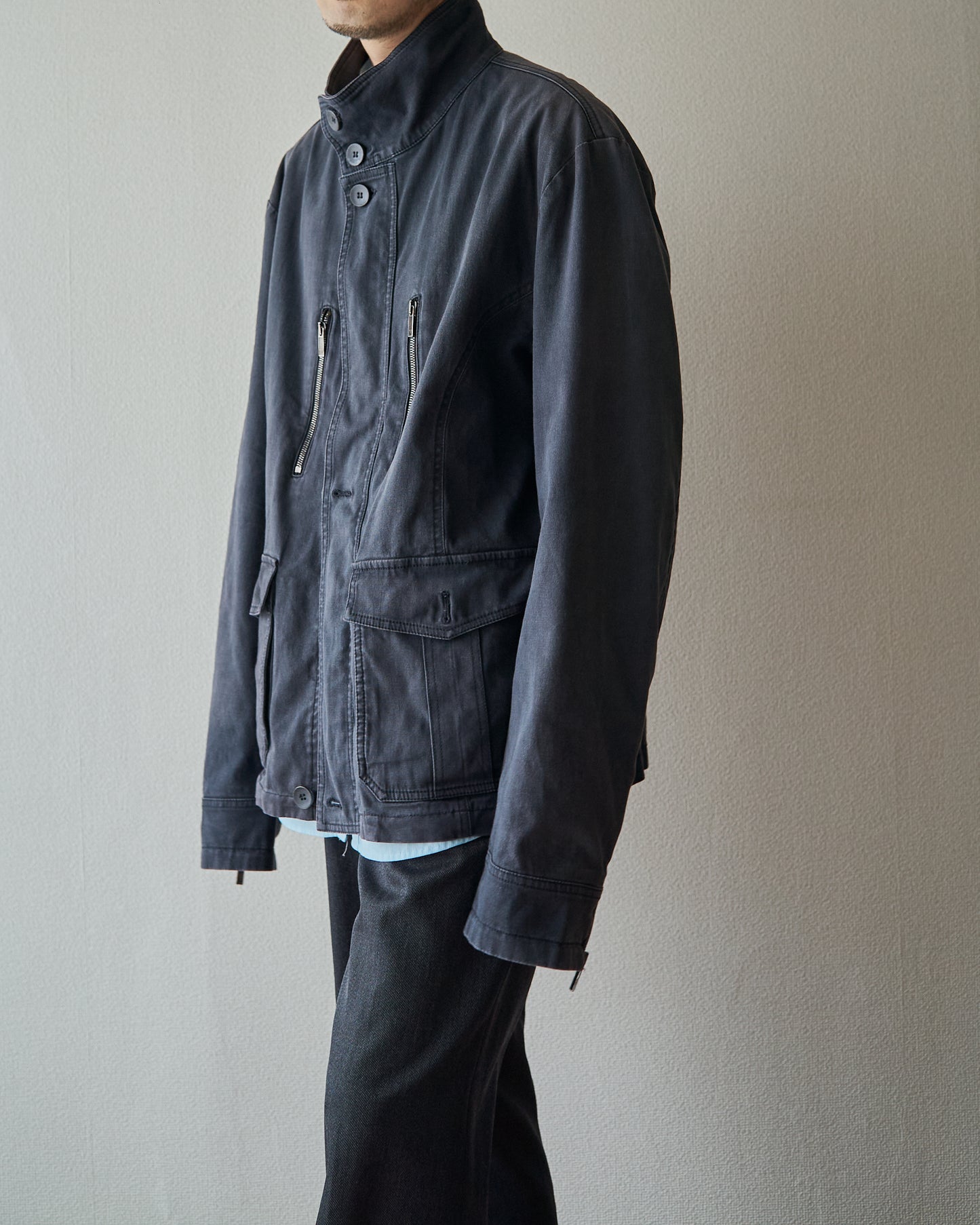 2010s EMPORIO ARMANI JOSH LINE Washed Cotton Deconstructed Blouson / Faded Navy