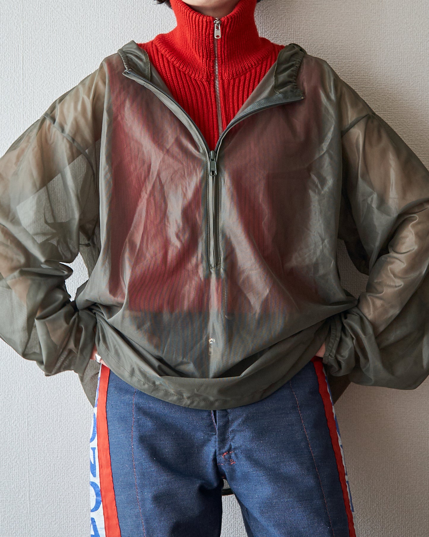 00’s CABELA'S Sheer Mesh Hooded Mosquito Hooded Pullover / Khaki