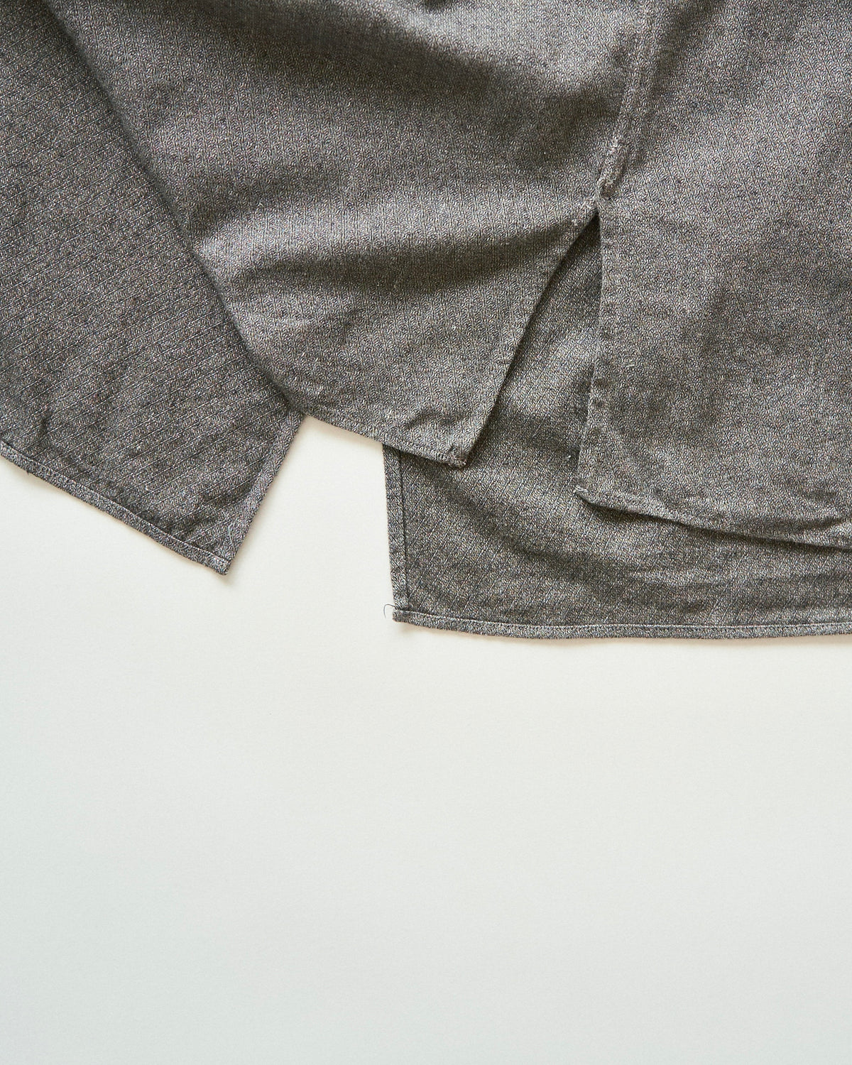 【SIZE L】80's-90s ERMENEGILDO ZEGNA Melange Flannel Cotton Shirt / Charcoal Grey