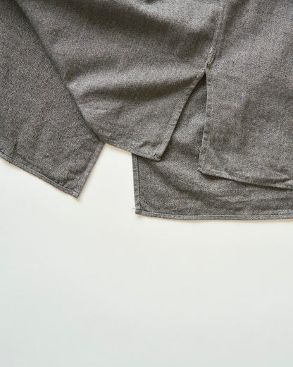 【SIZE L】80's-90s ERMENEGILDO ZEGNA Melange Flannel Cotton Shirt / Charcoal Grey