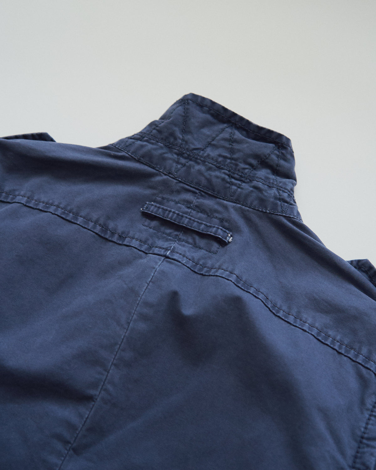 【SIZE S】ARMANI JEANS Garment-Dyed Cotton Convertible-Collar Field Jacket / Navy