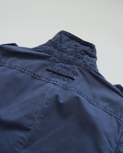 【SIZE S】ARMANI JEANS Garment-Dyed Cotton Convertible-Collar Field Jacket / Navy