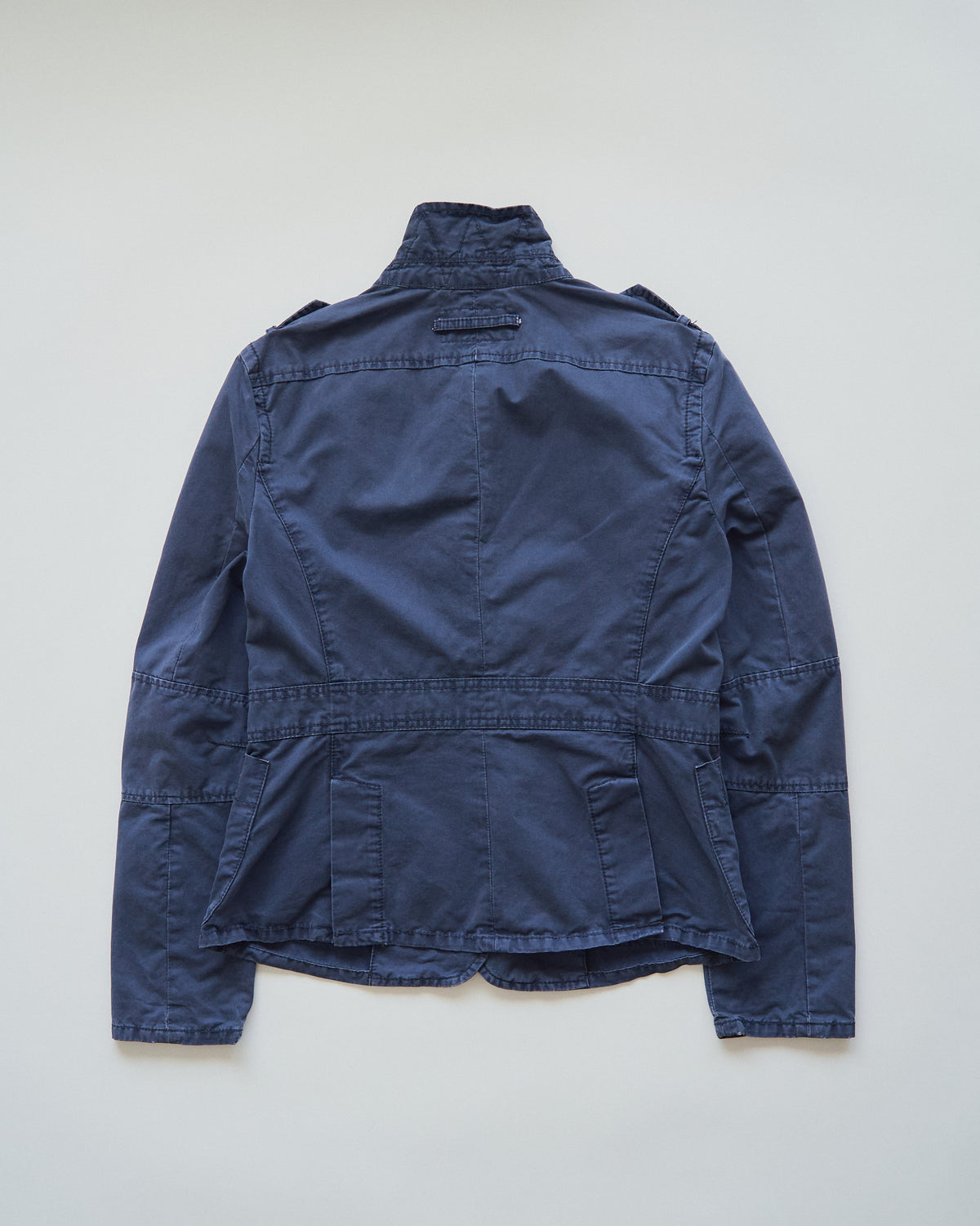 【SIZE S】ARMANI JEANS Garment-Dyed Cotton Convertible-Collar Field Jacket / Navy