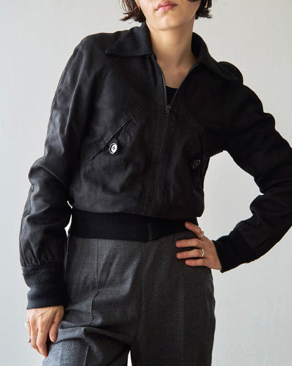 【SIZE XS】ITALIAN SUEDE SHORT BLOUSON / Black