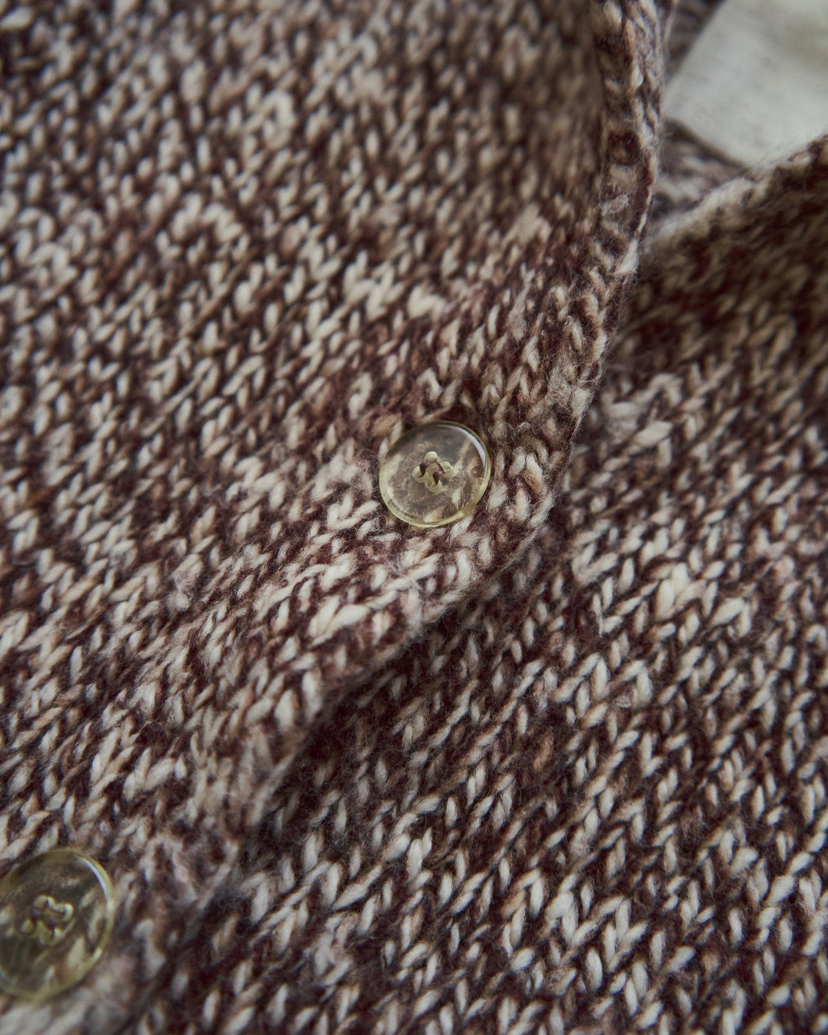 【SIZE S】 -90's agnès b. Melange Shawl Collar Cardigan / Brown