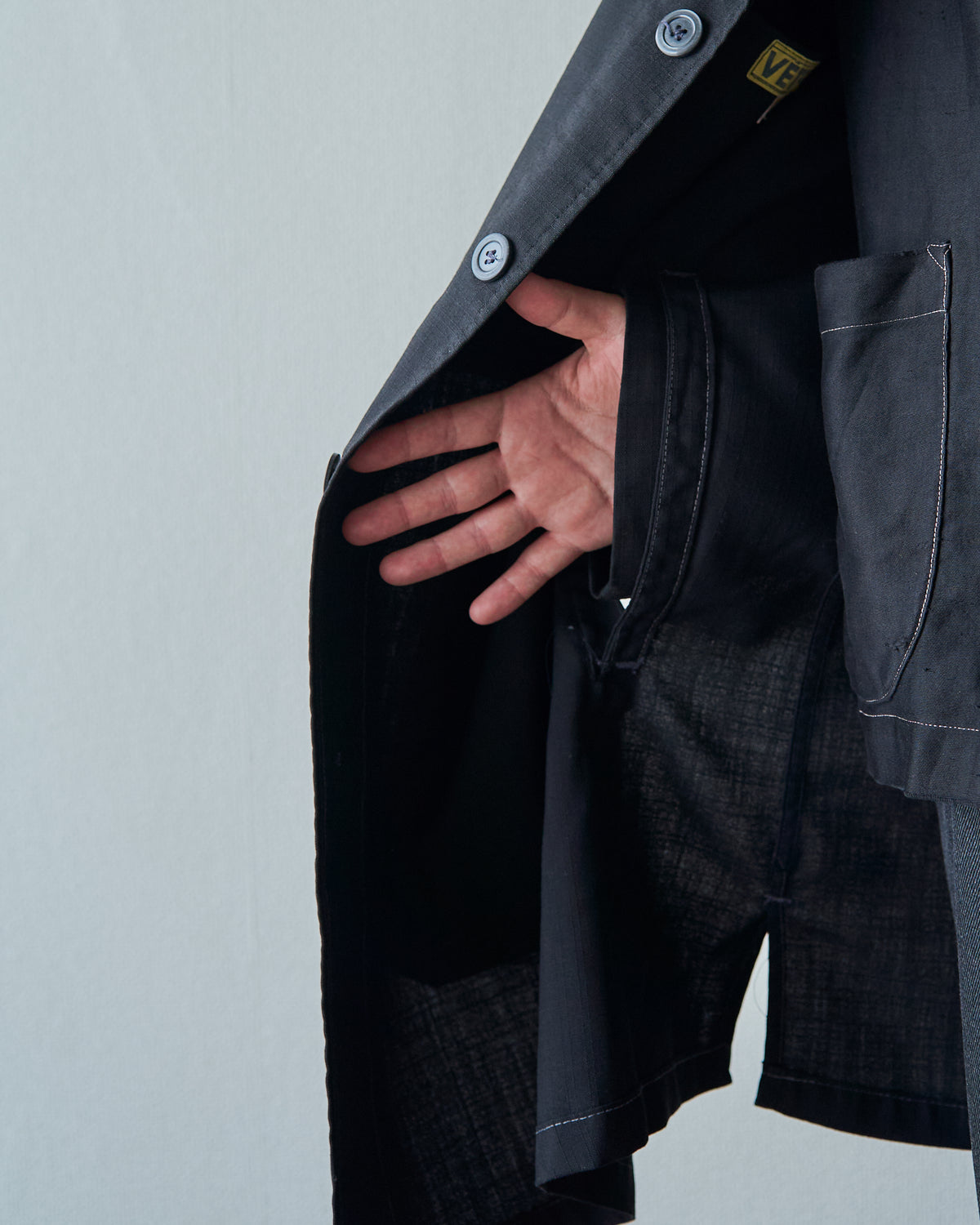 【SIZE M】VETRA 60-70s Tergal Fabric Maquignon Coat / Black