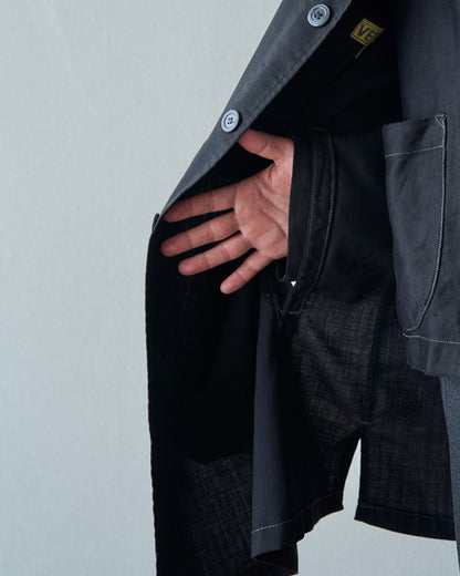 【SIZE M】VETRA 60-70s Tergal Fabric Maquignon Coat / Black