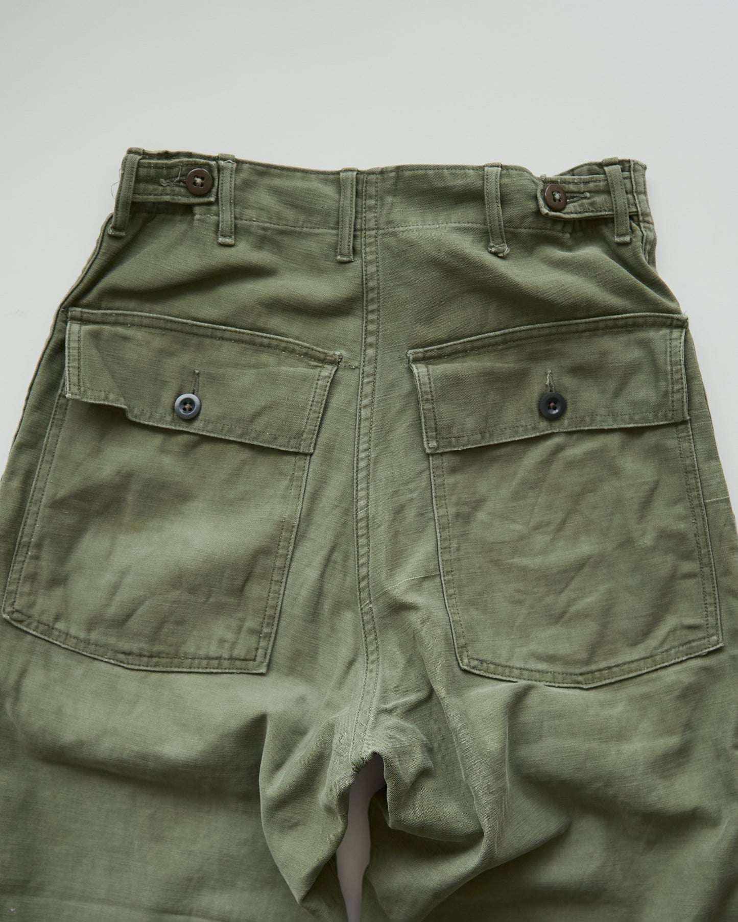 【Size S】 1950s-60s US ARMY Baker Pants / Faded Olive