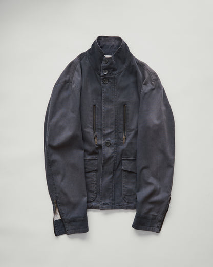 【Size L】2010s EMPORIO ARMANI JOSH LINE Washed Cotton Deconstructed Blouson / Faded Navy