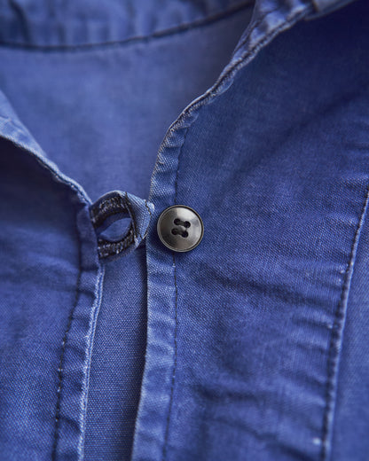 【Size S】~70s LE GLAZIK Cotton Canvas Faded French Fisherman Pullover Smock / Blue
