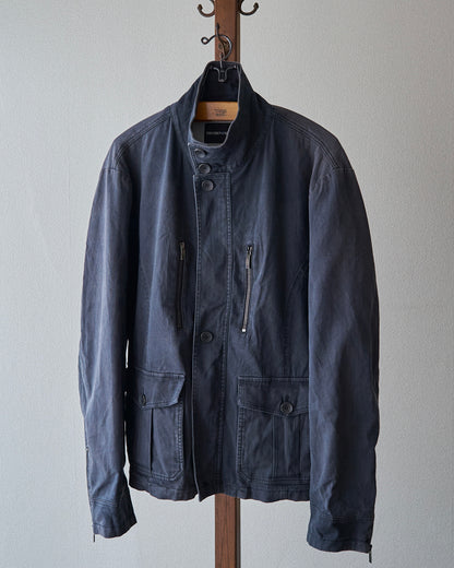 【Size L】2010s EMPORIO ARMANI JOSH LINE Washed Cotton Deconstructed Blouson / Faded Navy