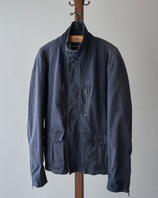 【Size L】2010s EMPORIO ARMANI JOSH LINE Washed Cotton Deconstructed Blouson / Faded Navy