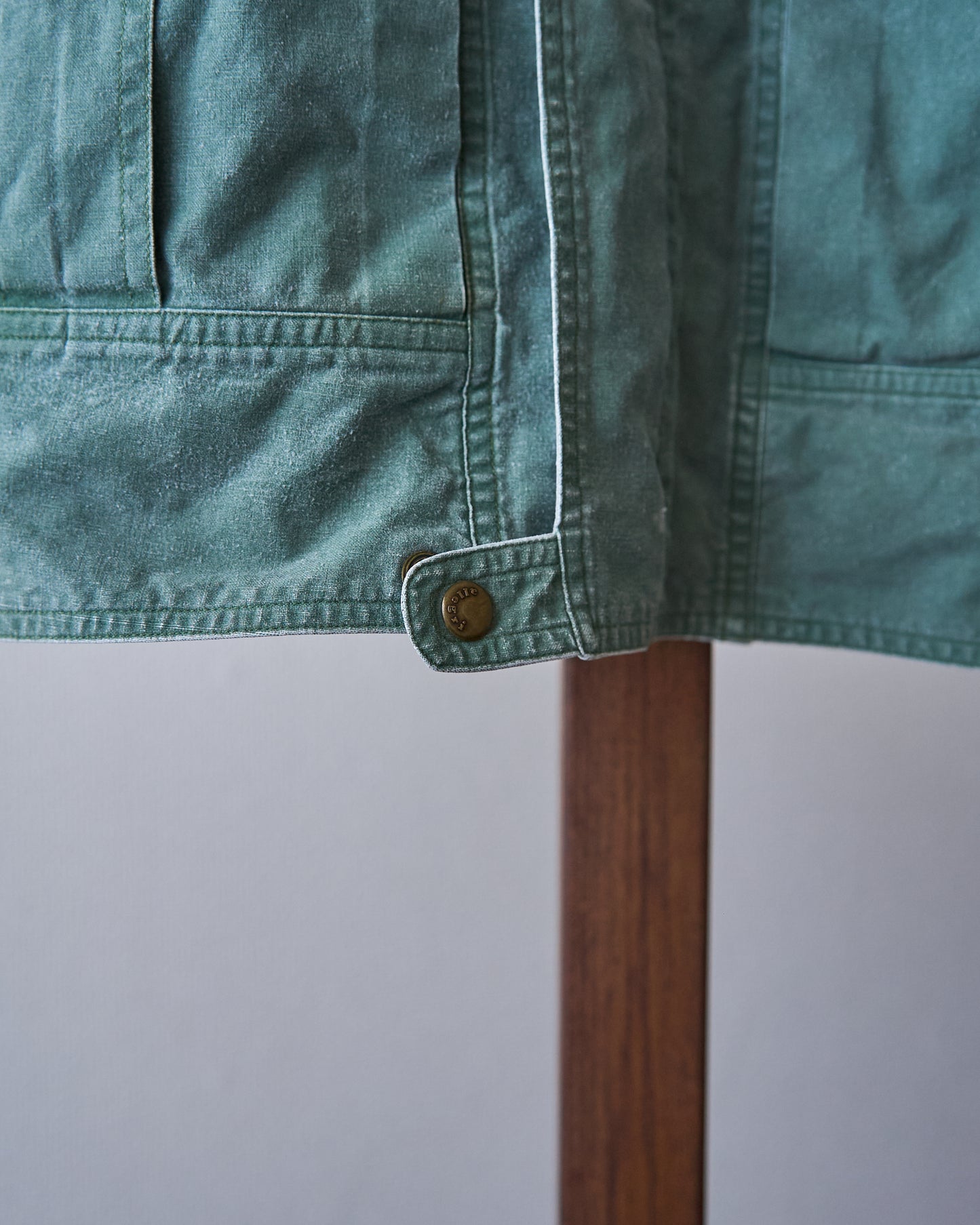 90s ALLEGRI Two-Tone  Lace-Up Shoulder Cotton Blouson / Sage