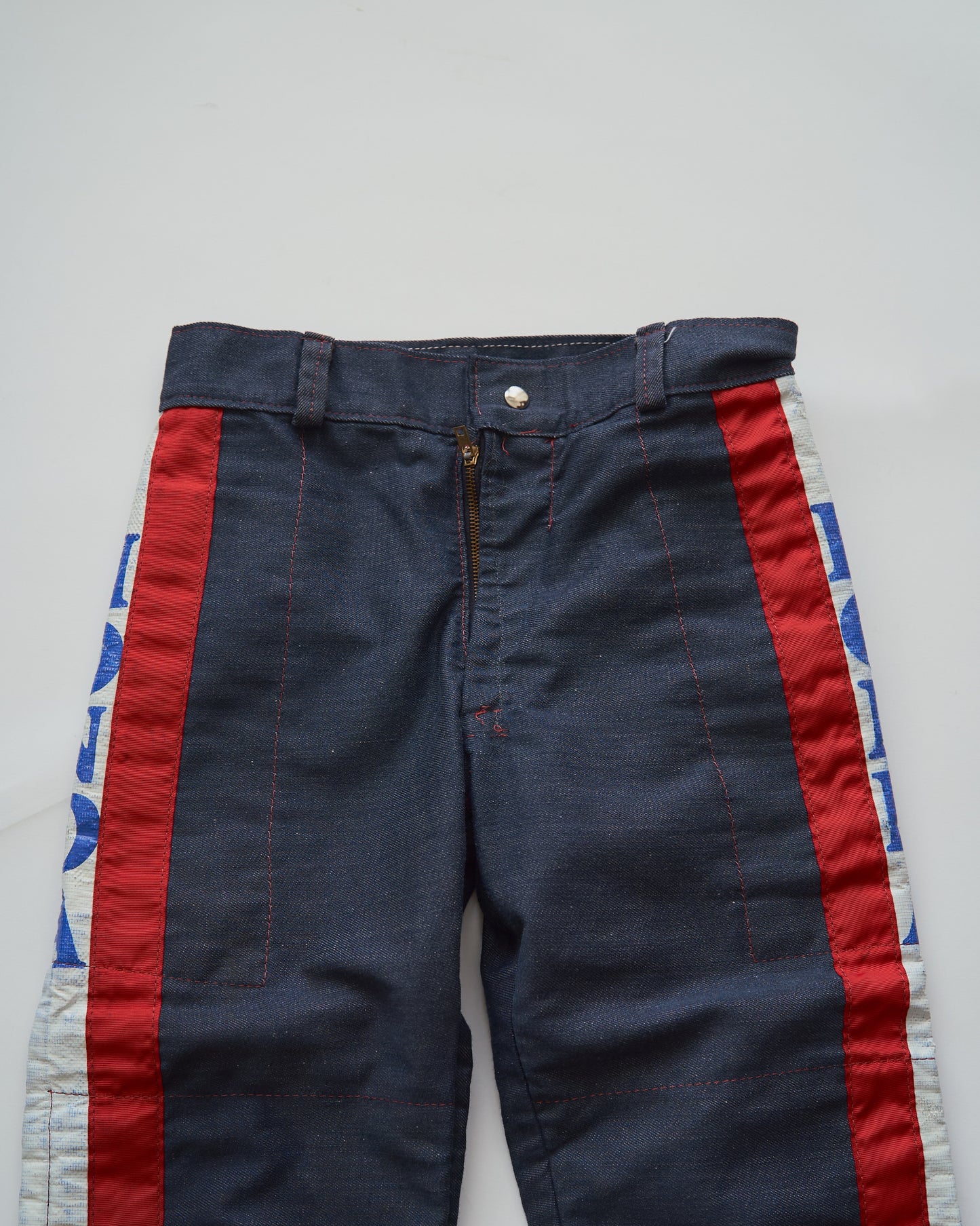~70s HONDA Motocross Racing Denim Pants / Painted Outseam Stripe