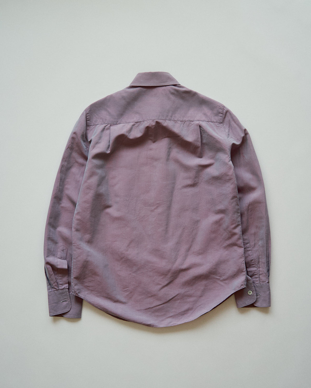 【SIZE S】90s GIORGIO ARMANI CLASSICO Cotton Silk Fabric TAMAMUSHI Shirt / Mauve Purple