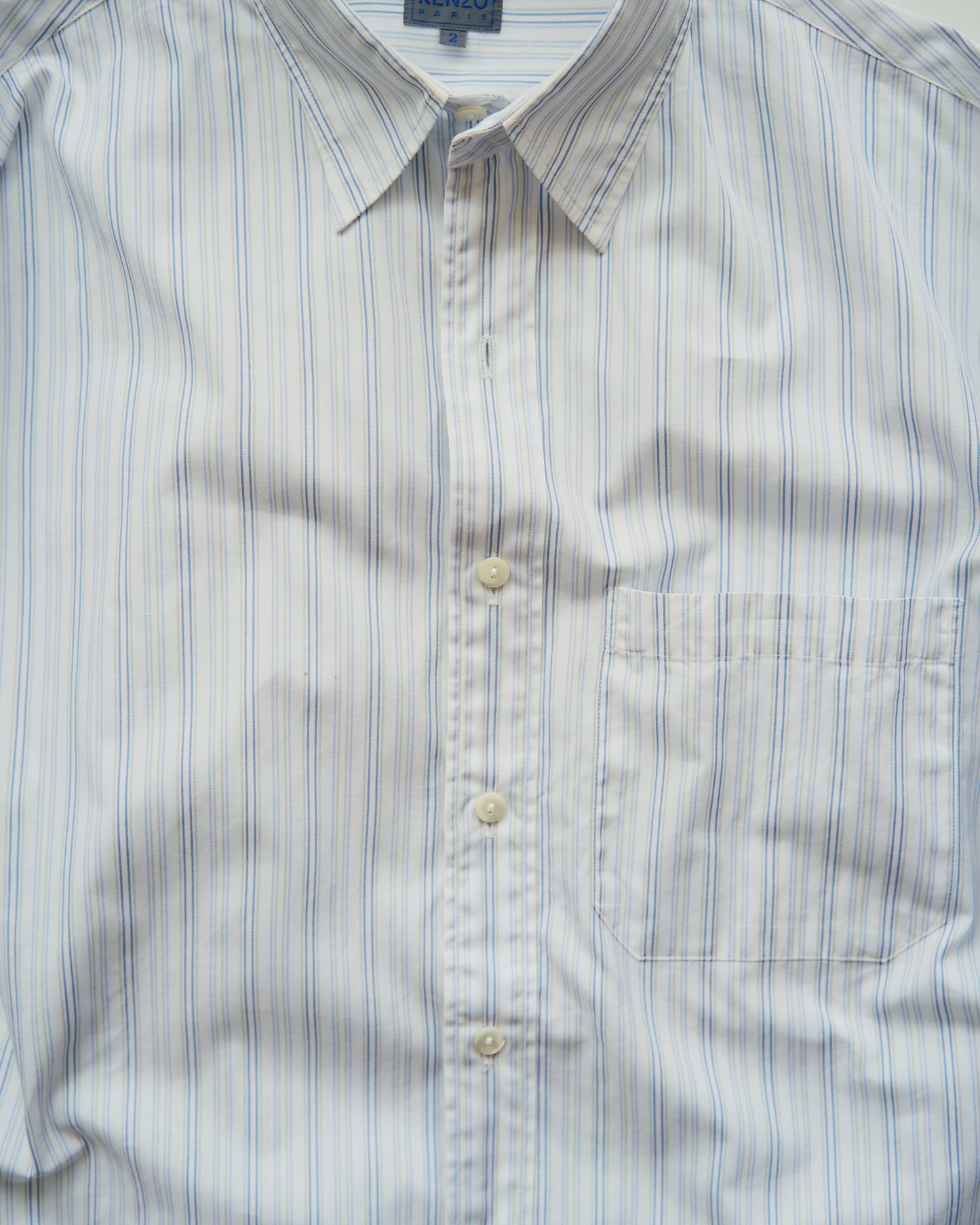 90’s~00s KENZO  Cotton Multi Stripe Casual Shirt  / Blue × White