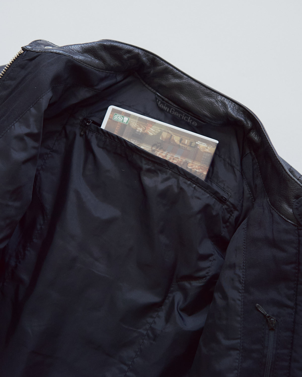 【SIZE S-M】80-90s HEIN GERICKE Colorblock Leather Racing Jacket / Black Orange