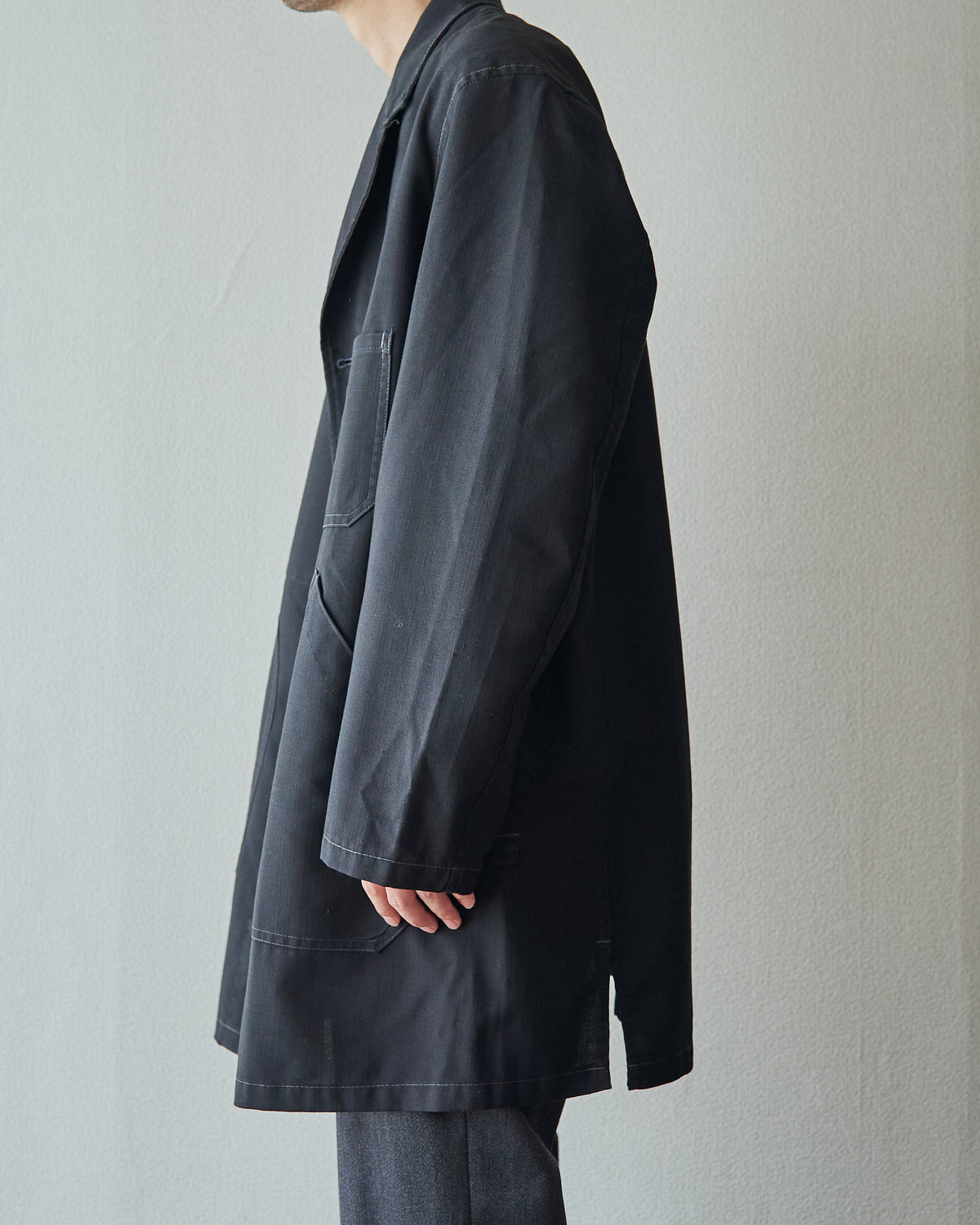 【SIZE M】VETRA 60-70s Tergal Fabric Maquignon Coat / Black