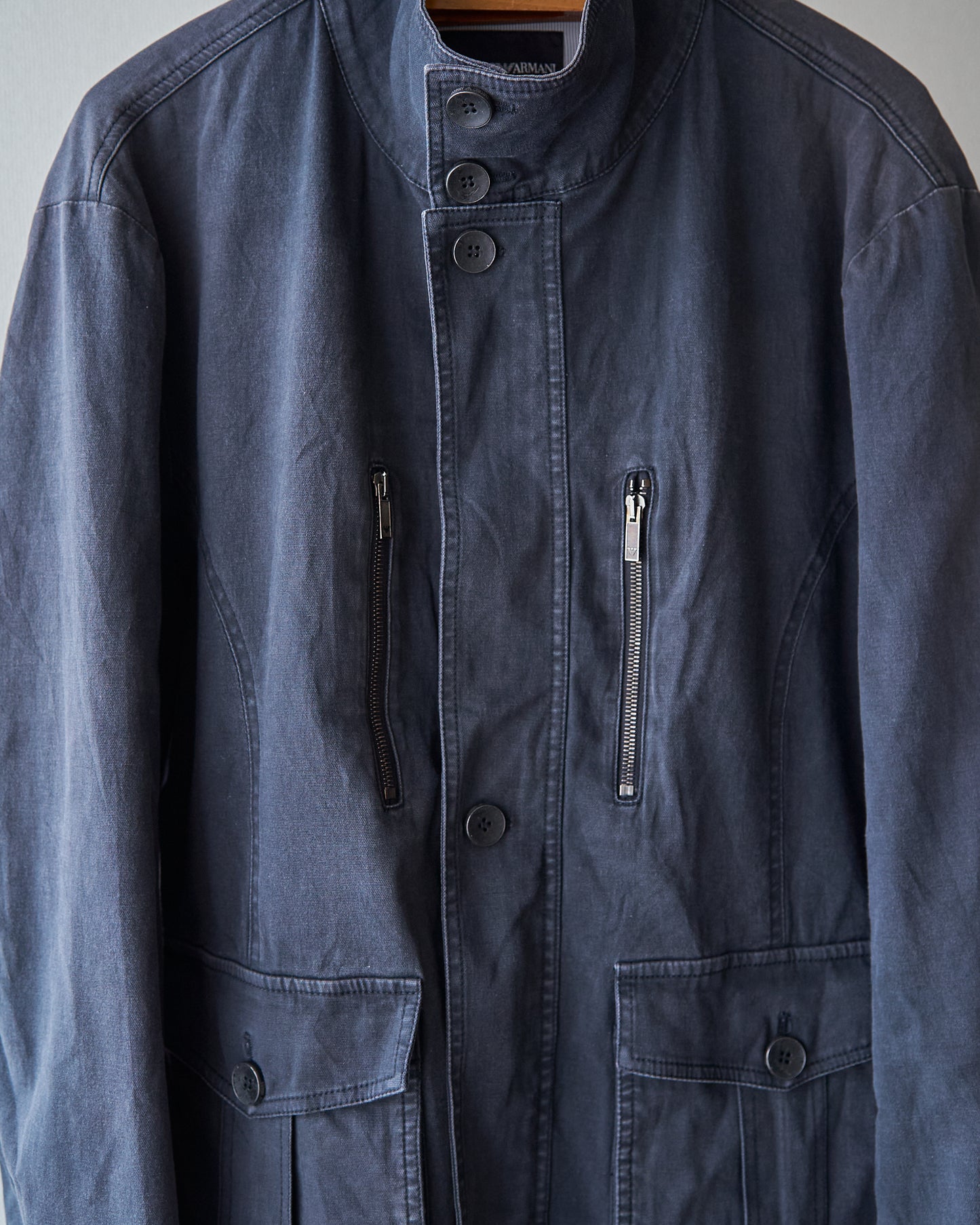 2010s EMPORIO ARMANI JOSH LINE Washed Cotton Deconstructed Blouson / Faded Navy