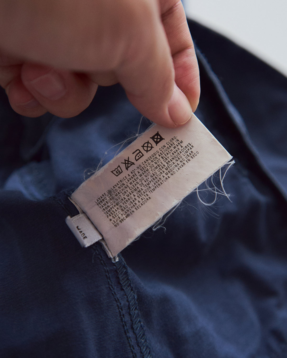 【SIZE S】ARMANI JEANS Garment-Dyed Cotton Convertible-Collar Field Jacket / Navy