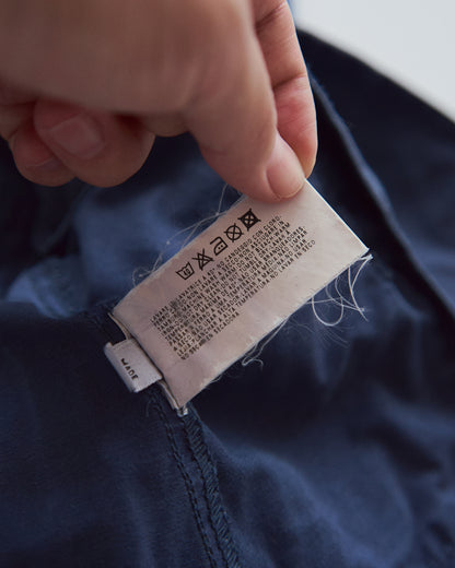 【SIZE S】ARMANI JEANS Garment-Dyed Cotton Convertible-Collar Field Jacket / Navy