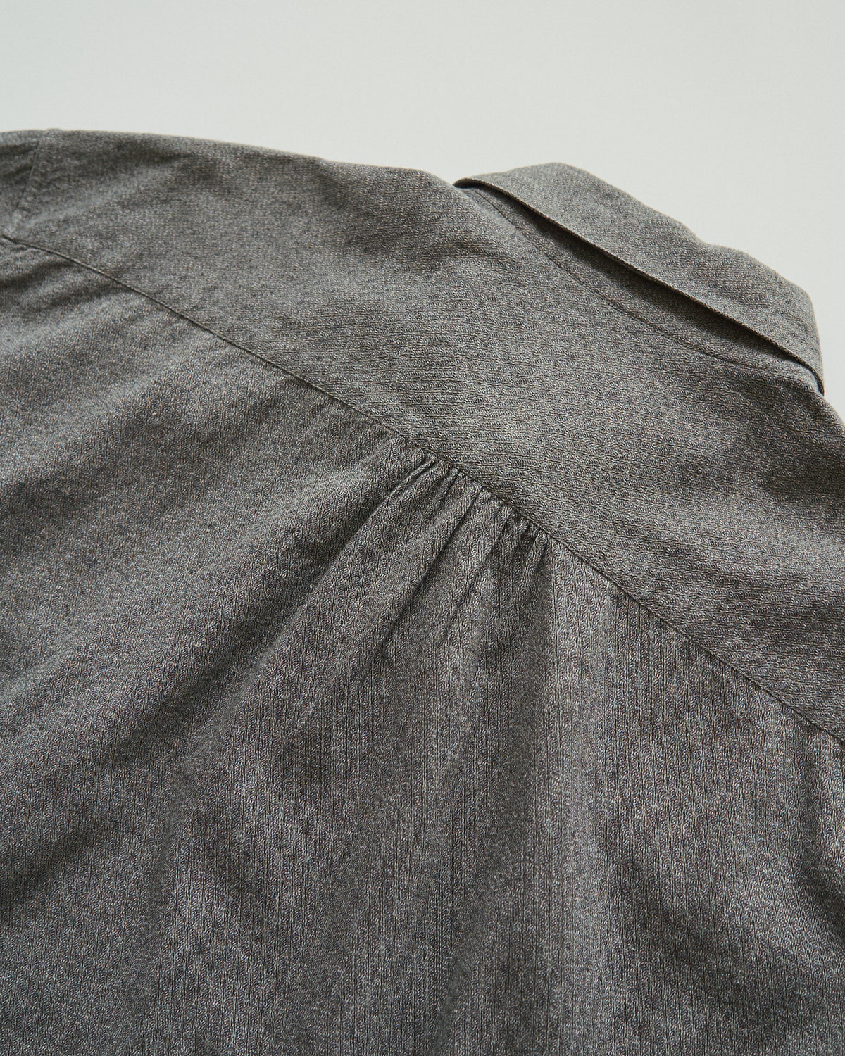 【SIZE L】80's-90s ERMENEGILDO ZEGNA Melange Flannel Cotton Shirt / Charcoal Grey