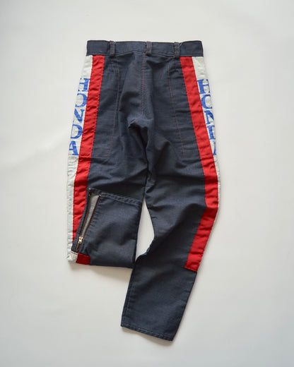 【Size S】70s-80s HONDA Motocross Racing Denim Pants / Painted Outseam Stripe