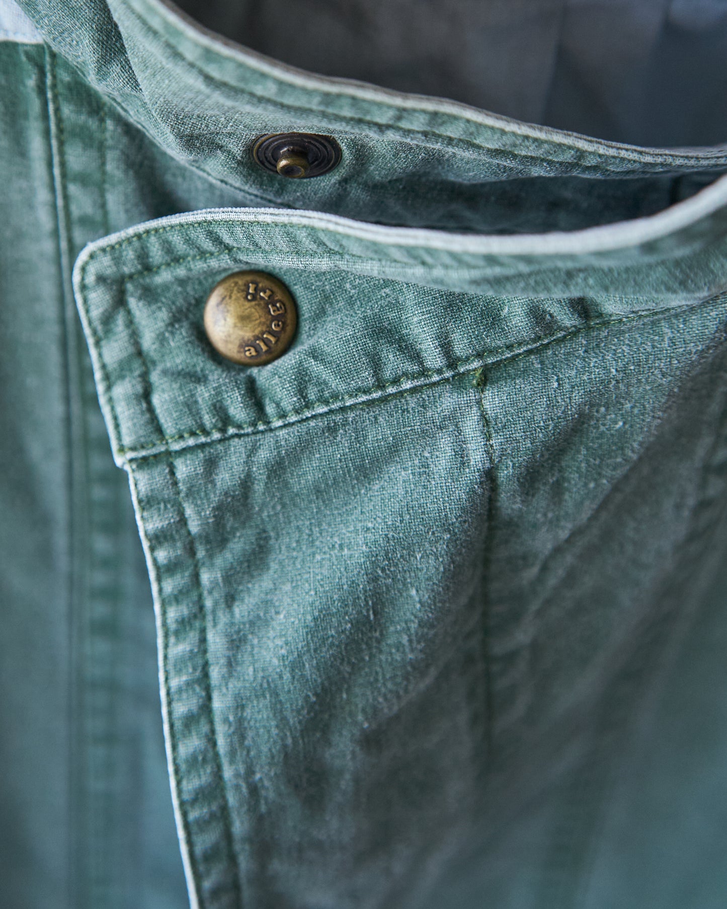 90s ALLEGRI Two-Tone  Lace-Up Shoulder Cotton Blouson / Sage