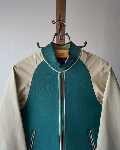 【SIZE S】1980-90s Neoprene Switching Jacket / Green × Beige