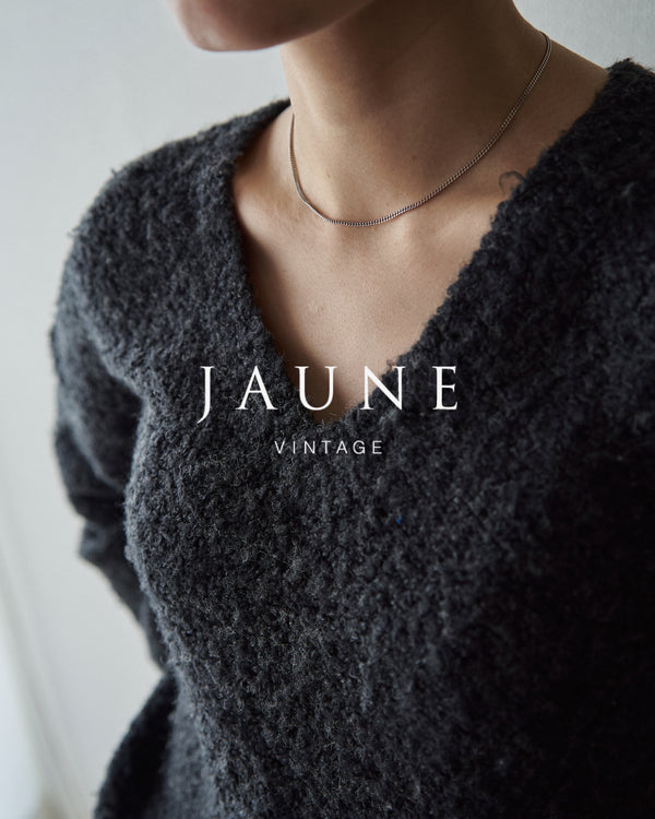 【SIZE S-M】J.CREW Bouclé Textured V-Neck Sweater / Black