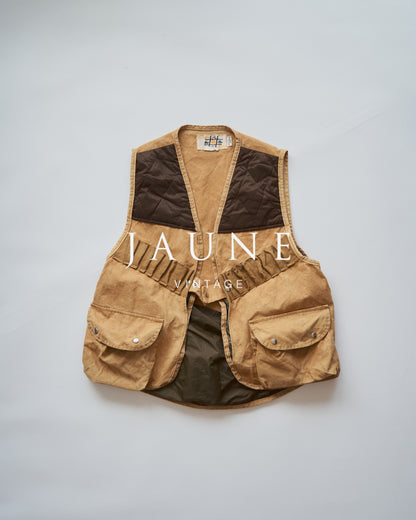 【SIZE M】70s US Cotton Duck Quilted-Yoke Hunting Vest / Tan