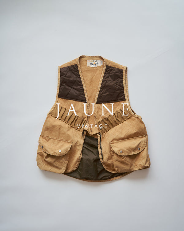 【SIZE M】70s US Cotton Duck Quilted-Yoke Hunting Vest / Tan