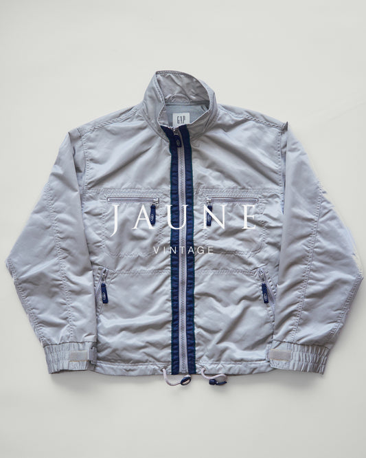【SIZE M-L】90s-00s GAP Silver Nylon Multi-Pocket Utility Jacket
