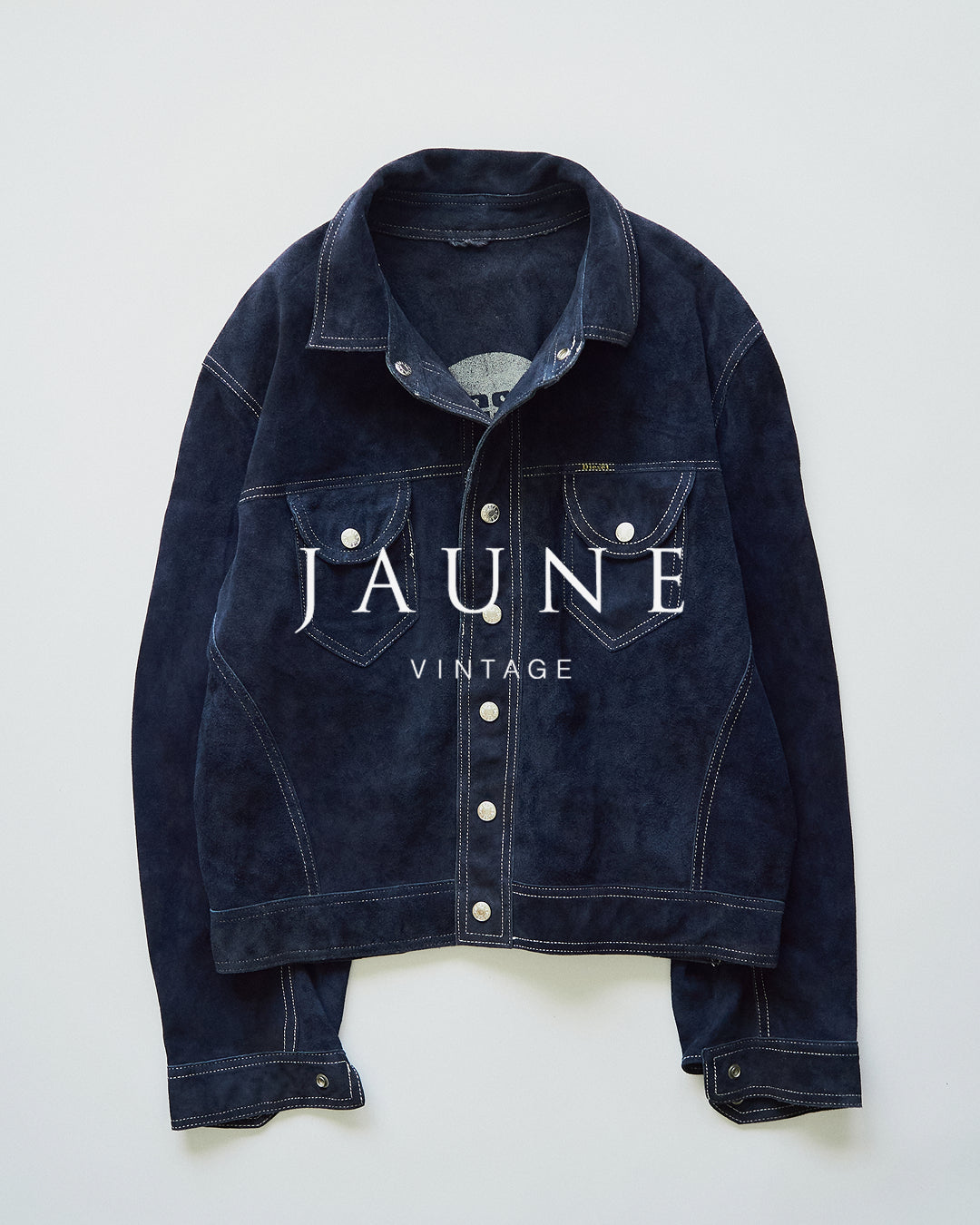 【SIZE L】90s-00s DIESEL Suede Reversible Trucker Jacket / Navy