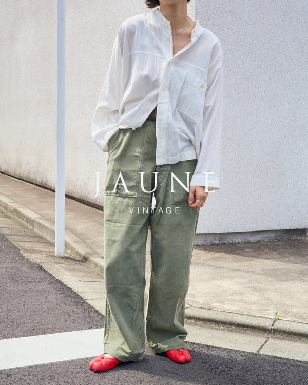 【Size S】 1950s-60s US ARMY Baker Pants / Faded Olive