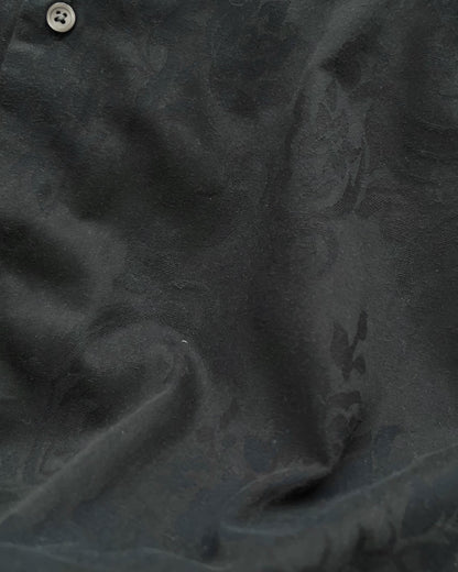 【Size L】〜00's BANANA REPUBLIC Botanical Jacquard Cotton Shirt / Black